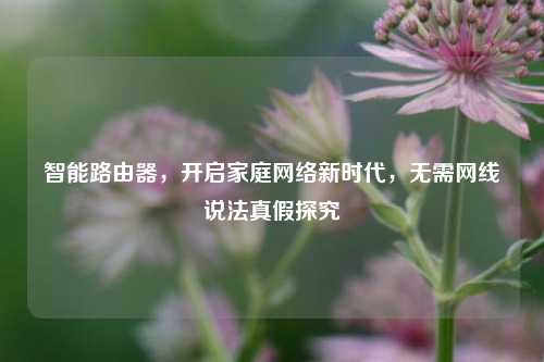 智能路由器，开启家庭网络新时代，无需网线说法真假探究