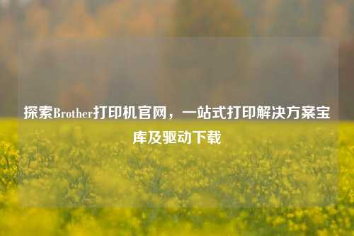 探索Brother打印机官网,一站式打印解决方案宝库及驱动下载