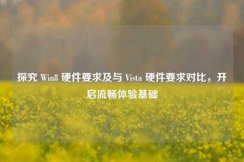 探究 Win8 硬件要求及与 Vista 硬件要求对比，开启流畅体验基础