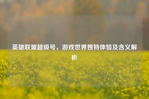 英雄联盟超级号,游戏世界独特体验及含义解析
