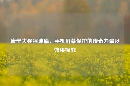 康宁大猩猩玻璃,手机屏幕保护的传奇力量及效果探究