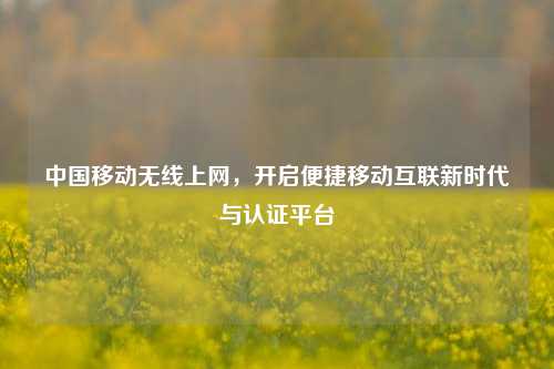 中国移动无线上网,开启便捷移动互联新时代与认证平台