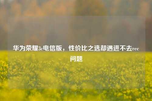 华为荣耀3c电信版,性价比之选却遇进不去rec问题