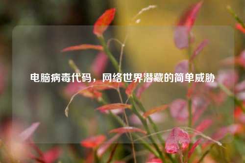 电脑病毒代码，网络世界潜藏的简单威胁