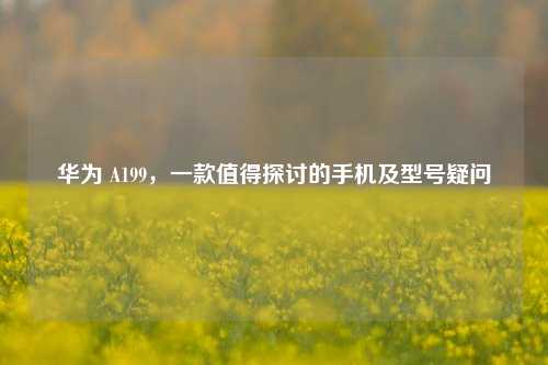 华为 A199,一款值得探讨的手机及型号疑问
