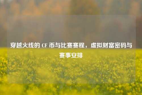 穿越火线的 CF 币与比赛赛程,虚拟财富密码与赛事安排