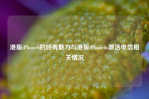港版iPhone6的经典魅力与港版iPhone6s激活电信相关情况