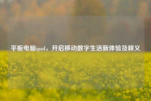 平板电脑ipad,开启移动数字生活新体验及释义