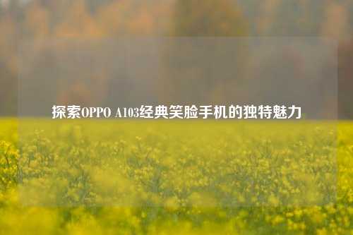 探索OPPO A103经典笑脸手机的独特魅力