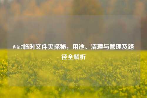 Win7临时文件夹探秘,用途、清理与管理及路径全解析