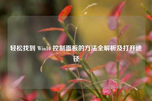 轻松找到 Win10 控制面板的方法全解析及打开途径