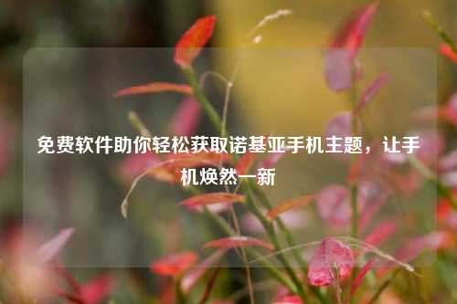 免费软件助你轻松获取诺基亚手机主题，让手机焕然一新