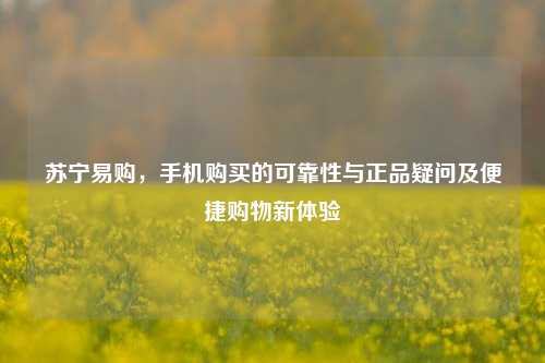 苏宁易购,手机购买的可靠性与正品疑问及便捷购物新体验