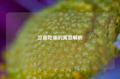 立夏吃蛋的寓意解析