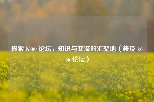 探索 K860 论坛,知识与交流的汇聚地(兼及 k666 论坛)