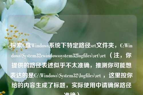 探索C盘Windows系统下特定路径srt文件夹，C:Windows\System32cwindowssystem32logfiles\srt\srt （注，你提供的路径表述似乎不太准确，推测你可能想表达的是C:\Windows\System32\logfiles\srt ，这里按你给的内容生成了标题，实际使用中请确保路径准确）