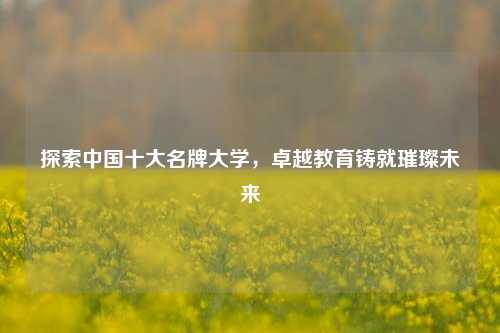 探索中国十大名牌大学,卓越教育铸就璀璨未来