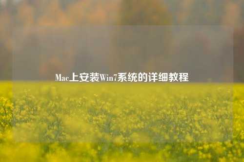 Mac上安装Win7系统的详细教程