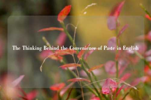 The Thinking Behind the Convenience of Paste in English