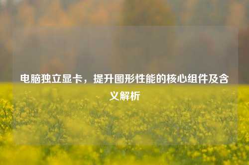 电脑独立显卡，提升图形性能的核心组件及含义解析