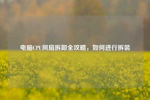 电脑CPU风扇拆卸全攻略，如何进行拆装