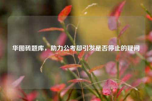 华图砖题库,助力公考却引发是否停止的疑问