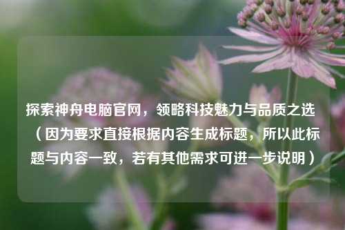 探索神舟电脑官网,领略科技魅力与品质之选 (因为要求直接根据内容生成标题,所以此标题与内容一致,若有其他需求可进一步说明)