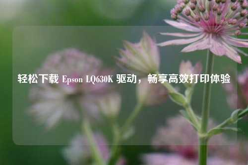 轻松下载 Epson LQ630K 驱动,畅享高效打印体验