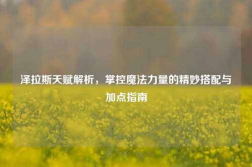 泽拉斯天赋解析,掌控魔法力量的精妙搭配与加点指南