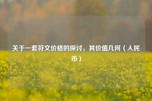 关于一套符文价格的探讨,其价值几何(人民币)