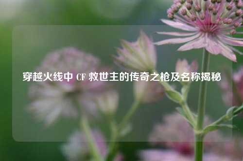 穿越火线中 CF 救世主的传奇之枪及名称揭秘