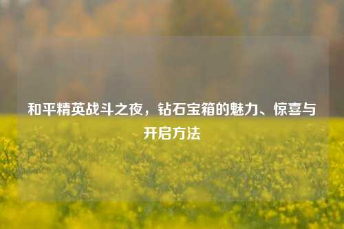 和平精英战斗之夜,钻石宝箱的魅力、惊喜与开启方法