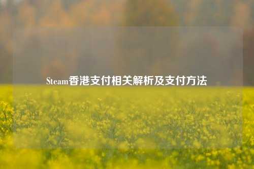 Steam香港支付相关解析及支付方法