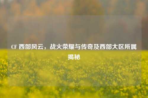 CF 西部风云，战火荣耀与传奇及西部大区所属揭秘