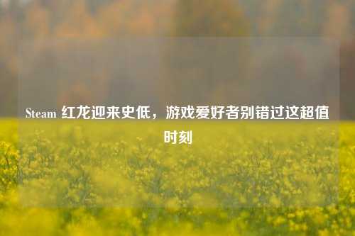 Steam 红龙迎来史低,游戏爱好者别错过这超值时刻