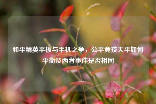 和平精英平板与手机之争,公平竞技天平如何平衡及两者事件是否相同