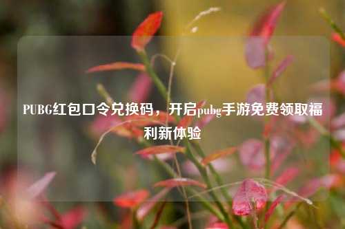PUBG红包口令兑换码，开启pubg手游免费领取福利新体验