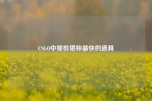 CSGO中那些堪称最快的道具