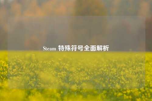 Steam 特殊符号全面解析