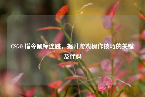 CSGO 指令鼠标连跳,提升游戏操作技巧的关键及代码