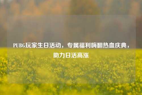 PUBG玩家生日活动，专属福利嗨翻热血庆典，助力日活高涨