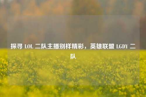 探寻 LOL 二队主播别样精彩,英雄联盟 LGDY 二队