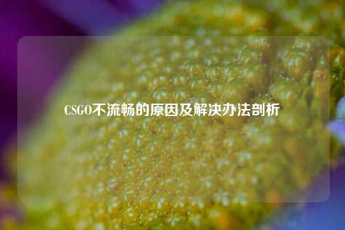 CSGO不流畅的原因及解决办法剖析