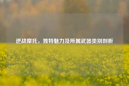 逆战摩托,独特魅力及所属武器类别剖析