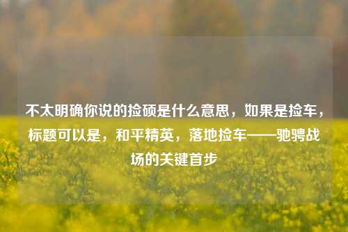 不太明确你说的捡硕是什么意思，如果是捡车，标题可以是，和平精英，落地捡车——驰骋战场的关键首步