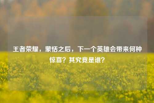 王者荣耀,蒙恬之后,下一个英雄会带来何种惊喜?其究竟是谁?
