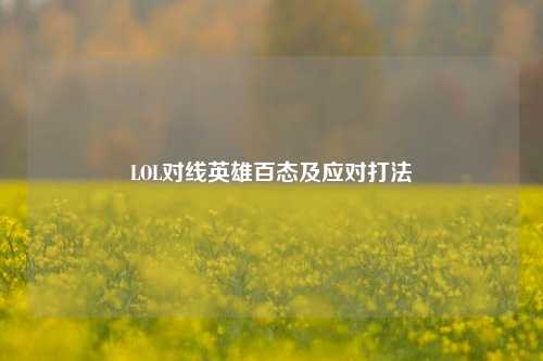 LOL对线英雄百态及应对打法