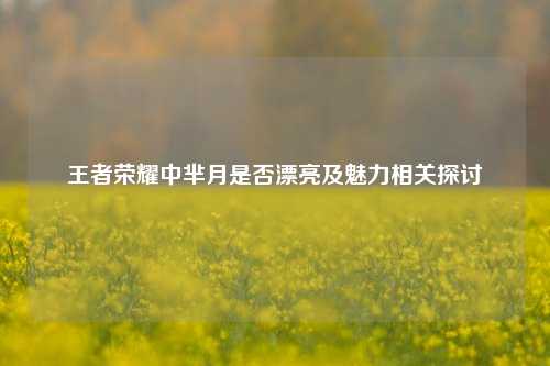 王者荣耀中芈月是否漂亮及魅力相关探讨