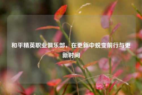 和平精英职业俱乐部,在更新中蜕变前行与更新时间