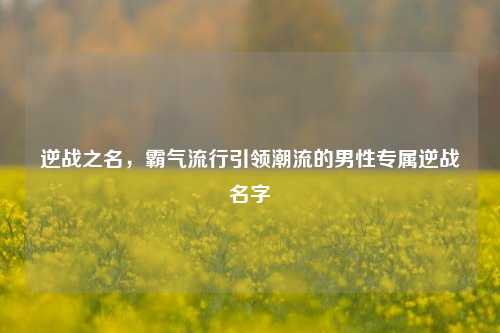 逆战之名,霸气流行引领潮流的男性专属逆战名字